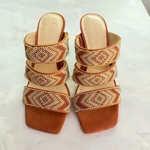 Jessica Simpson Women's Tan Beaded Sandals